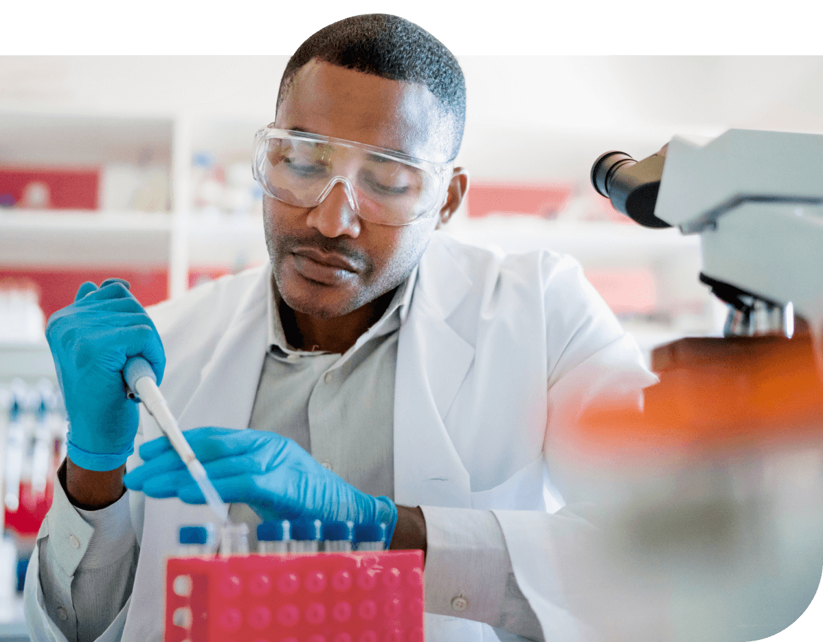 A scientist working in a lab.