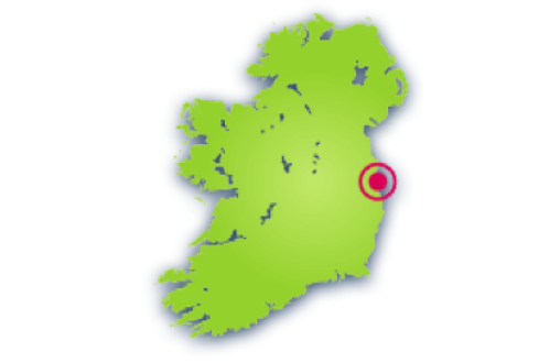  Graphic showing the location of Dublin, Ireland.