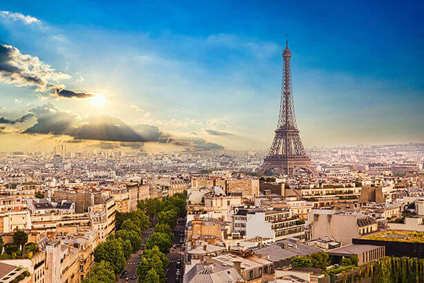 Regeneron location in Paris, France. Skyline of Paris with a view of the Eiffel Tower.